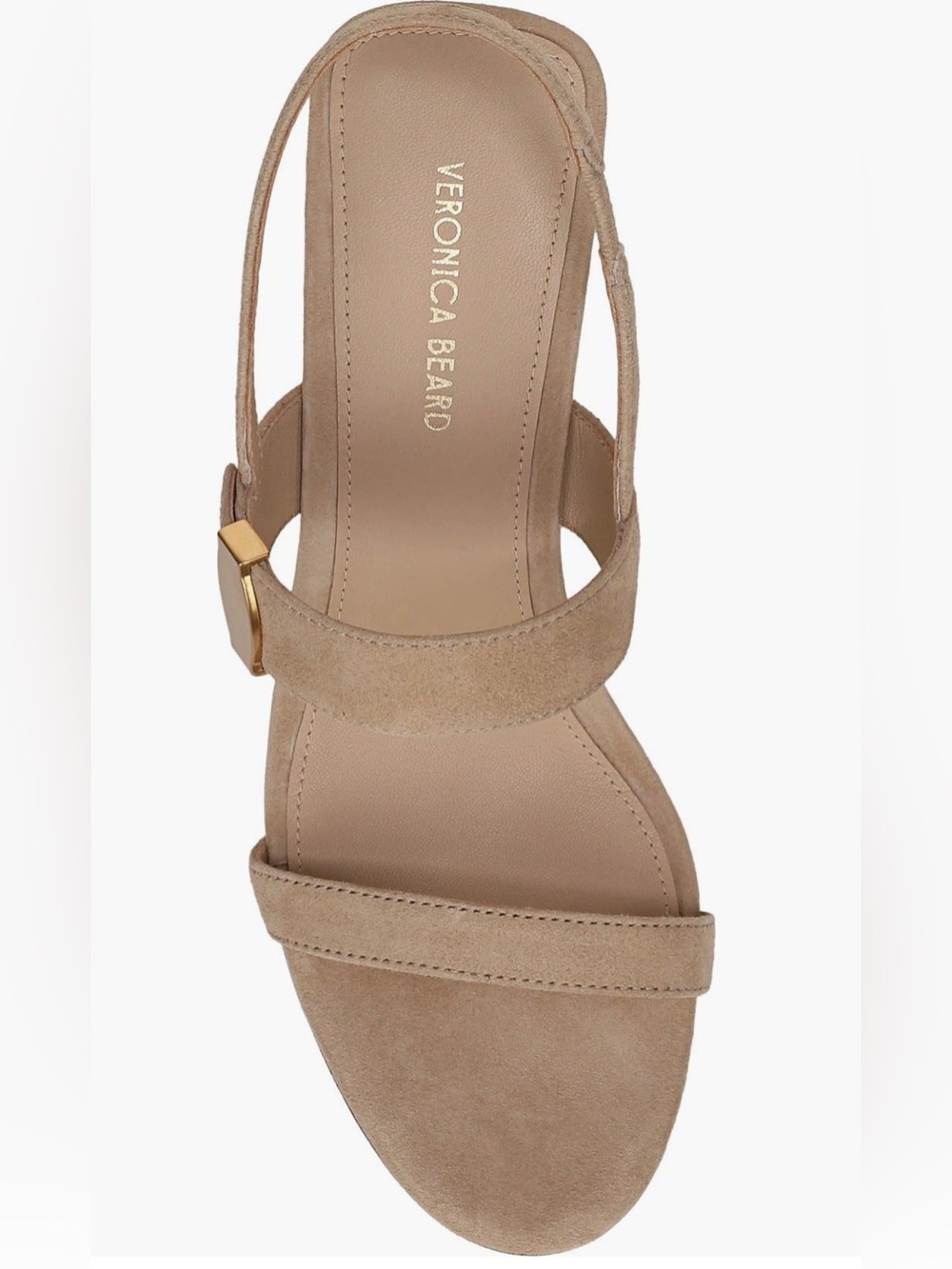 Veronica Beard Nude Suede Two-Strap Slingback Sandal